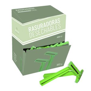 Maquinilla 1 hoja con peine 100 uds