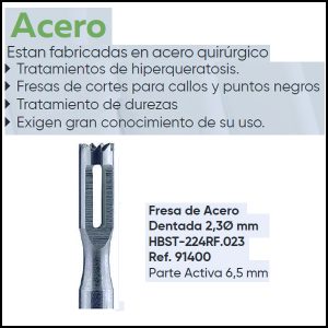 Fresa de Acero quirúrgico Dentada