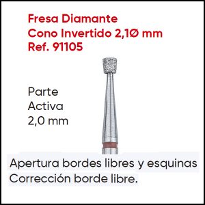 Fresa de Diamante 2,10 Ø cono invertido