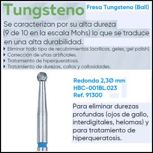 Fresa de Tungsteno 2,3 Ø Redondeada