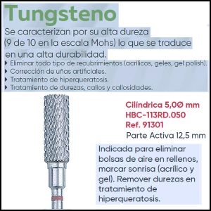 Fresa de Tungsteno cilíndrica